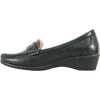 KOZI Women Comfort Casual Shoe ML3253 Wedge Slip-On Loafer Black