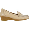 KOZI Women Comfort Casual Shoe ML3253 Wedge Slip-On Loafer Champagne
