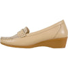KOZI Women Comfort Casual Shoe ML3253 Wedge Slip-On Loafer Champagne