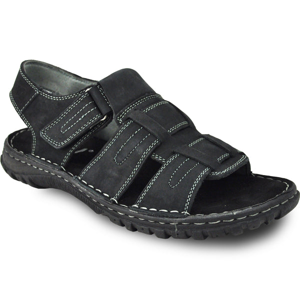 KOZI Men Leather Sandal NEW DIEGO-06 Black