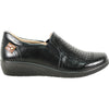 KOZI Women Comfort Casual Shoe OY3242 Wedge Slip-On Loafer Black