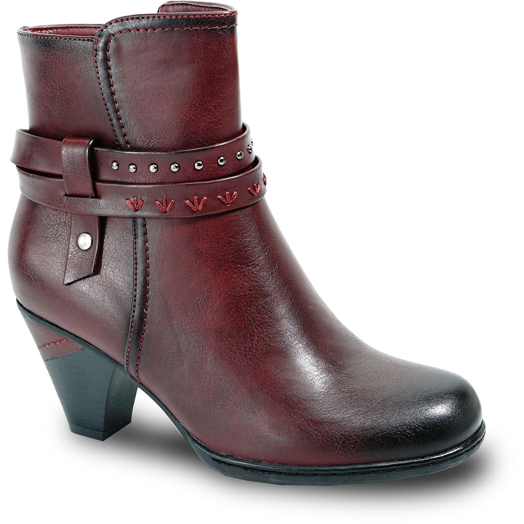 VANGELO Women Boot HF5428 Ankle Dress Boot Bordo