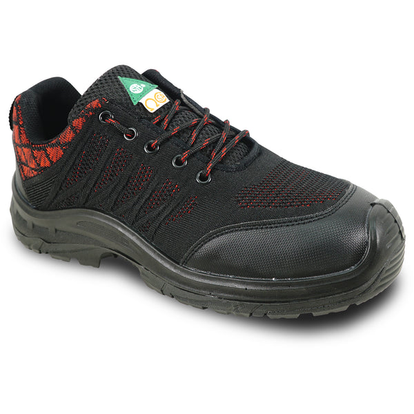 VANGELO Men Work Safety Shoe HELMUT-1 CSA Certified Steel Toe Protection Black/Red