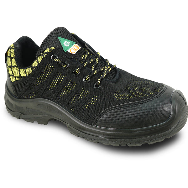 VANGELO Men Work Safety Shoe HELMUT-1 CSA Certified Steel Toe Protection Black/Yellow