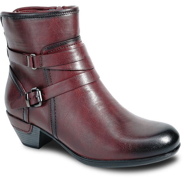 VANGELO Women Boot HF5427 Ankle Dress Boot BURGUNDY