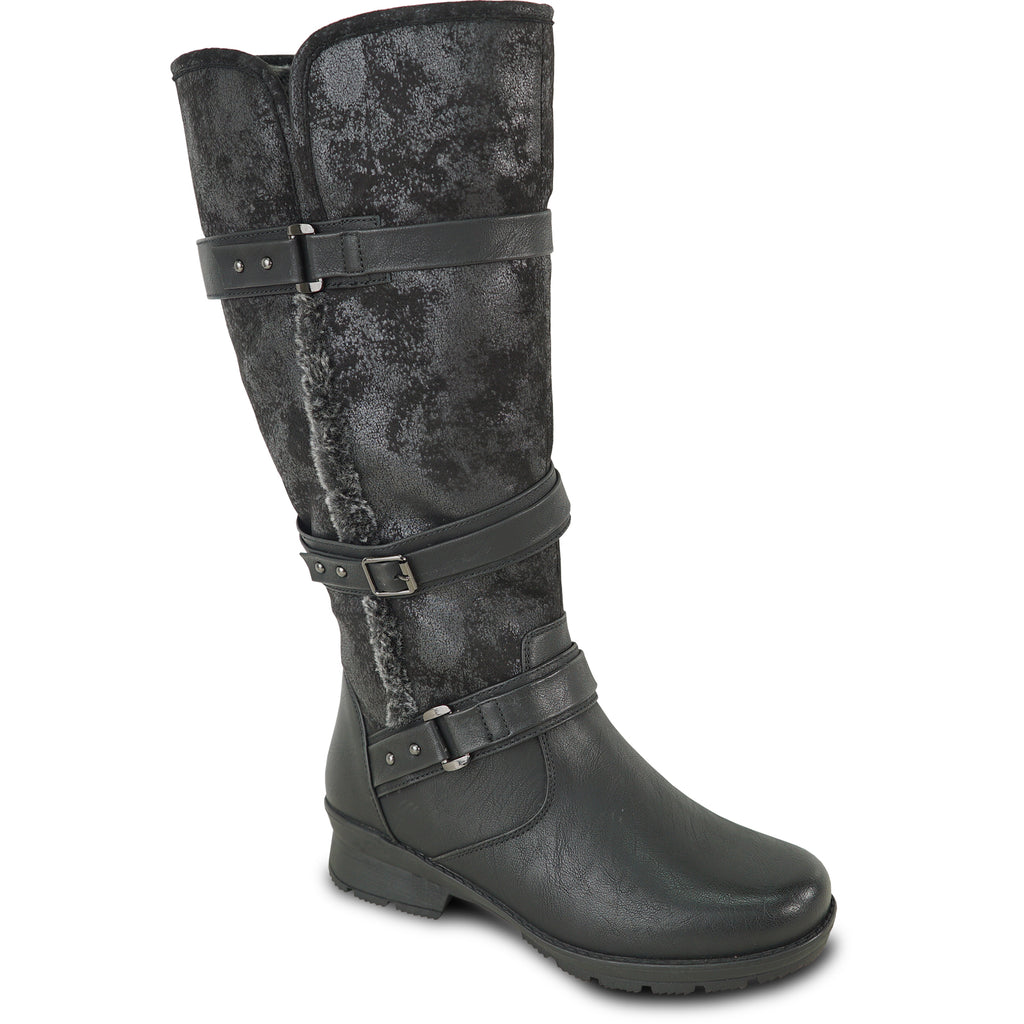 VANGELO Canada Women Boot HF3602 Ankle Winter Fur Casual Boot BLACK