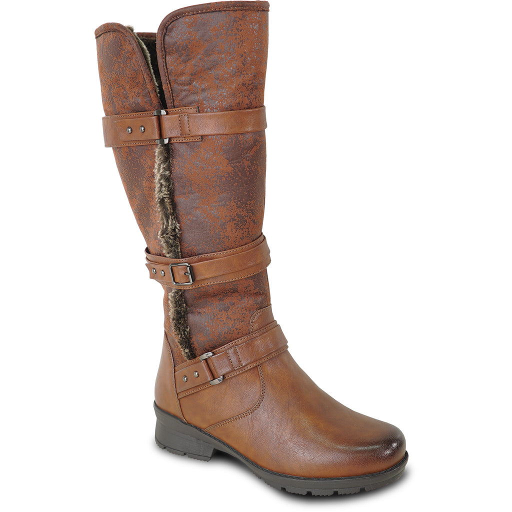 VANGELO Canada Women Boot HF3602 Ankle Winter Fur Casual Boot BROWN