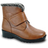VANGELO Women Winter Fur Boot JL2576 Ankle Casual Boot Brown - with Ice Cleat Outsole