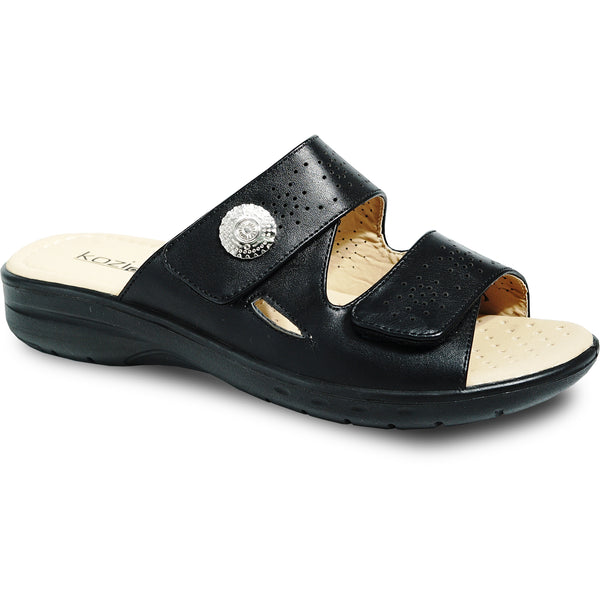 kozi Women Sandal OY5125 Comfort Wedge Sandal Black