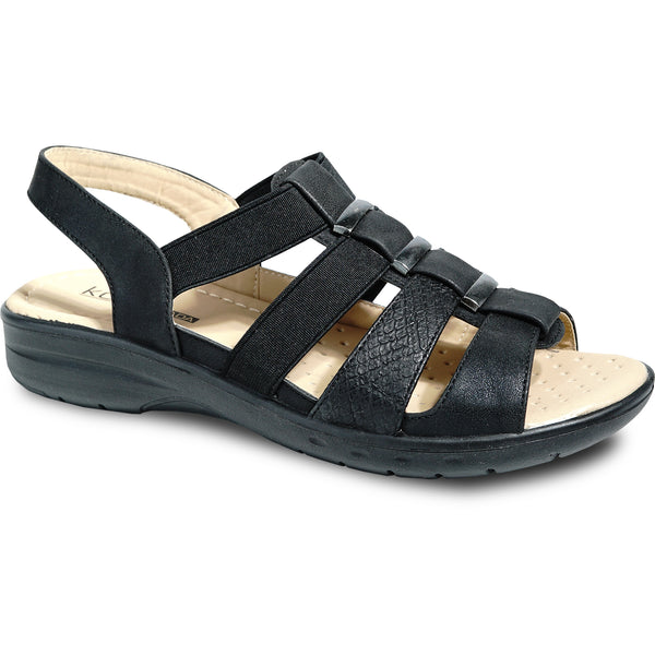 kozi Women Sandal OY5126 Comfort Wedge Sandal Black