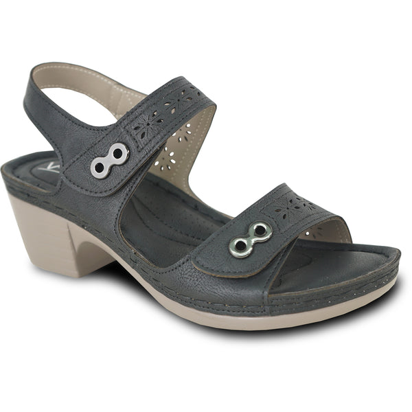 VANGELO Women Sandal YQ3150 Comfort Heel Sandal Black
