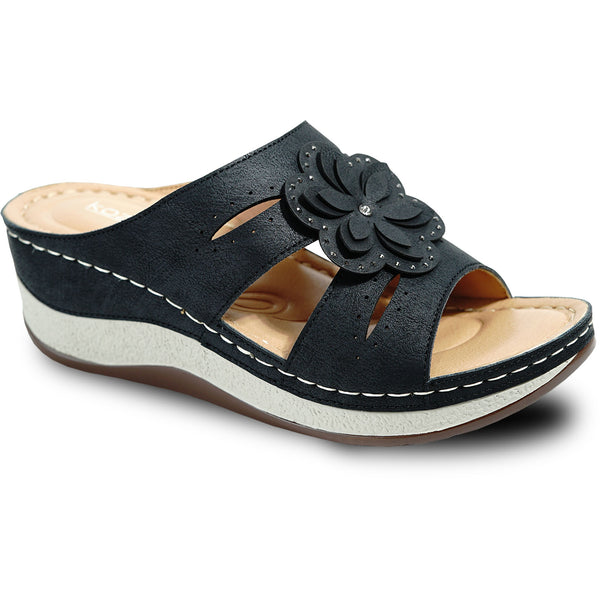 KOZI Women Sandal YQ6002 Wedge Sandal Black
