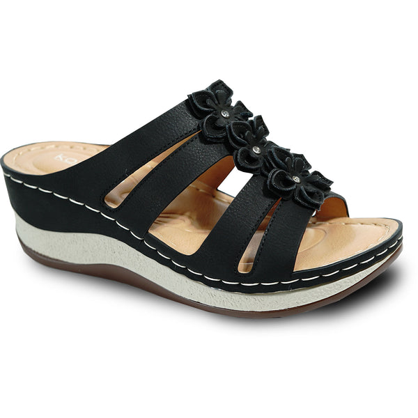 KOZI Women Sandal YQ6003 Wedge Sandal Black