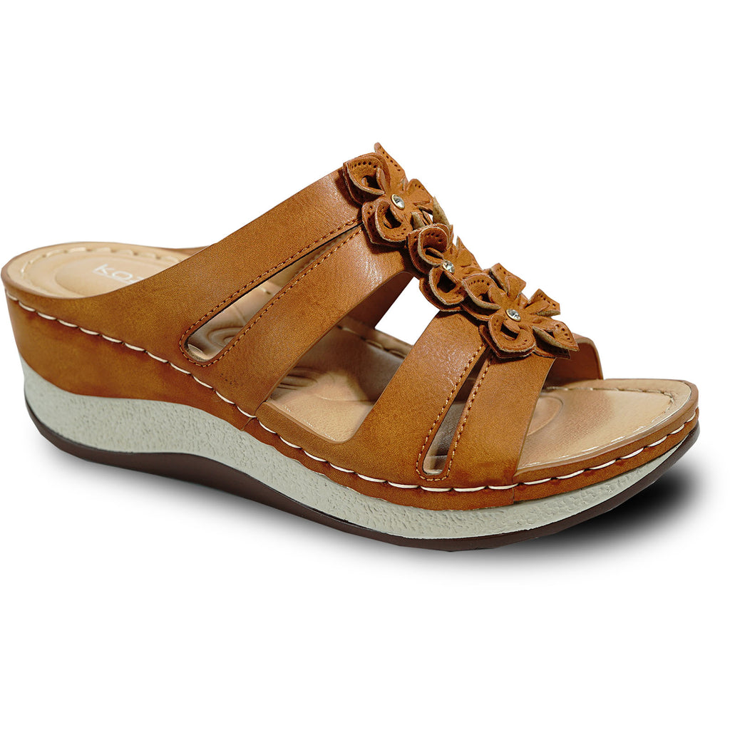 KOZI Women Sandal YQ6003 Wedge Sandal Brown