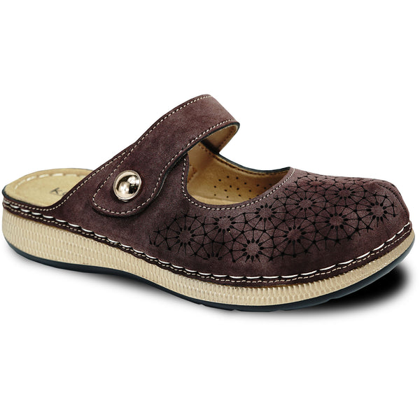 KOZI Women Comfort Casual Shoe YQ6004 Mule Flat Sandal Coffee