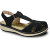 KOZI Women Comfort Casual Shoe YQ6005 Wedge Flat Sandal Black