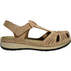 KOZI Women Comfort Casual Shoe YQ6005 Wedge Flat Sandal Camel