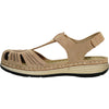 KOZI Women Comfort Casual Shoe YQ6005 Wedge Flat Sandal Camel