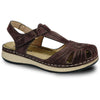 KOZI Women Comfort Casual Shoe YQ6005 Wedge Flat Sandal Coffee