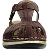 KOZI Women Comfort Casual Shoe YQ6005 Wedge Flat Sandal Coffee