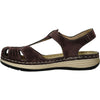 KOZI Women Comfort Casual Shoe YQ6005 Wedge Flat Sandal Coffee