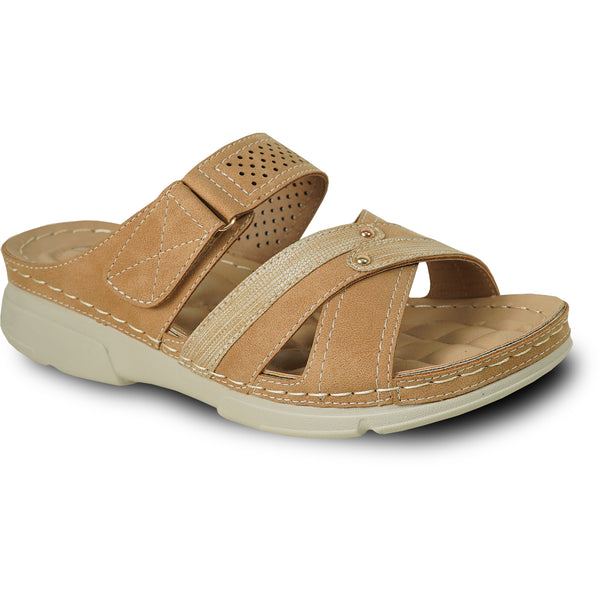 VANGELO Women Sandal CATHY-2 Wedge Sandal Camel