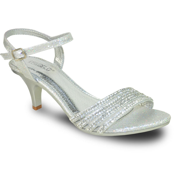 VANGELO Women Sandal FERNE-1 Heel Party Prom & Wedding Sandal Silver
