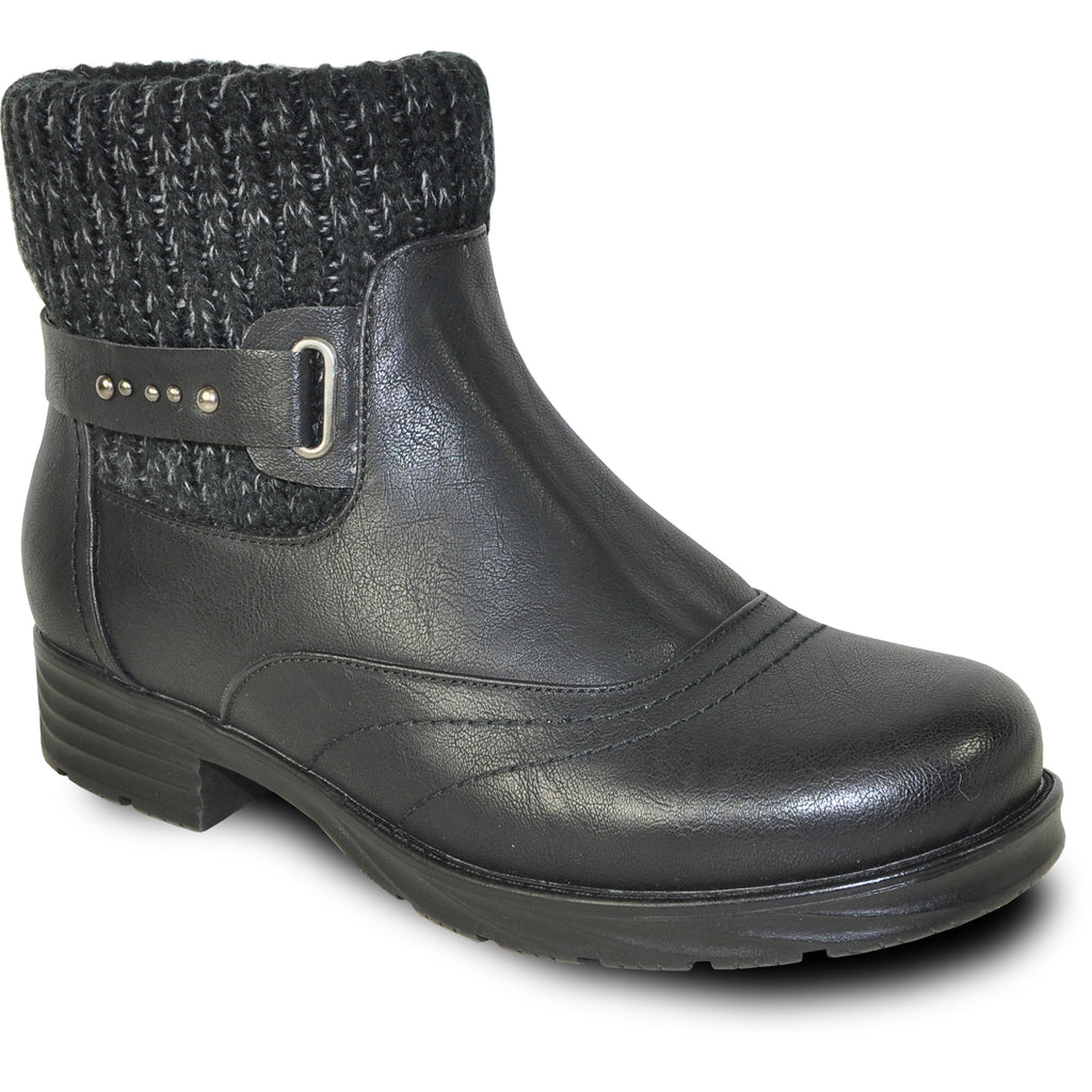 VANGELO Waterproof Women Boot HF0602 Ankle Winter Fur Casual Boot Black