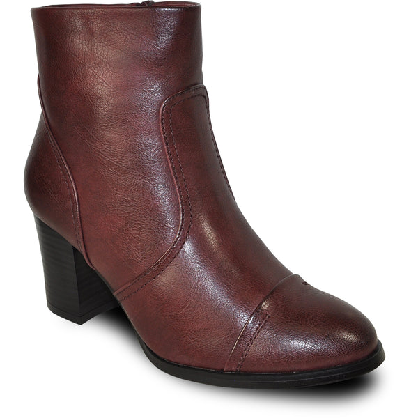 VANGELO Women Boot HF8402 Ankle Dress Boot Bordo Red