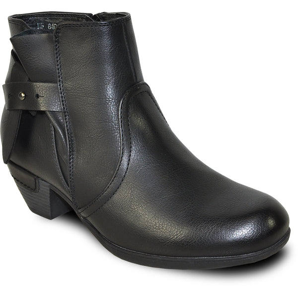 VANGELO Women Boot HF8404 Ankle Dress Boot Black