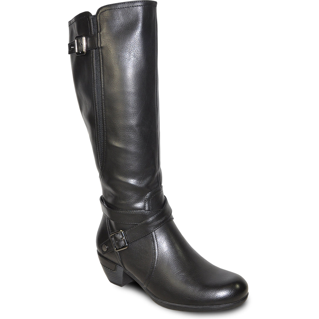 VANGELO Women Boot HF9423 Knee High Dress Boot Black