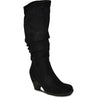 VANGELO Women Boot HF9426 Knee High Dress Boot Black Suede