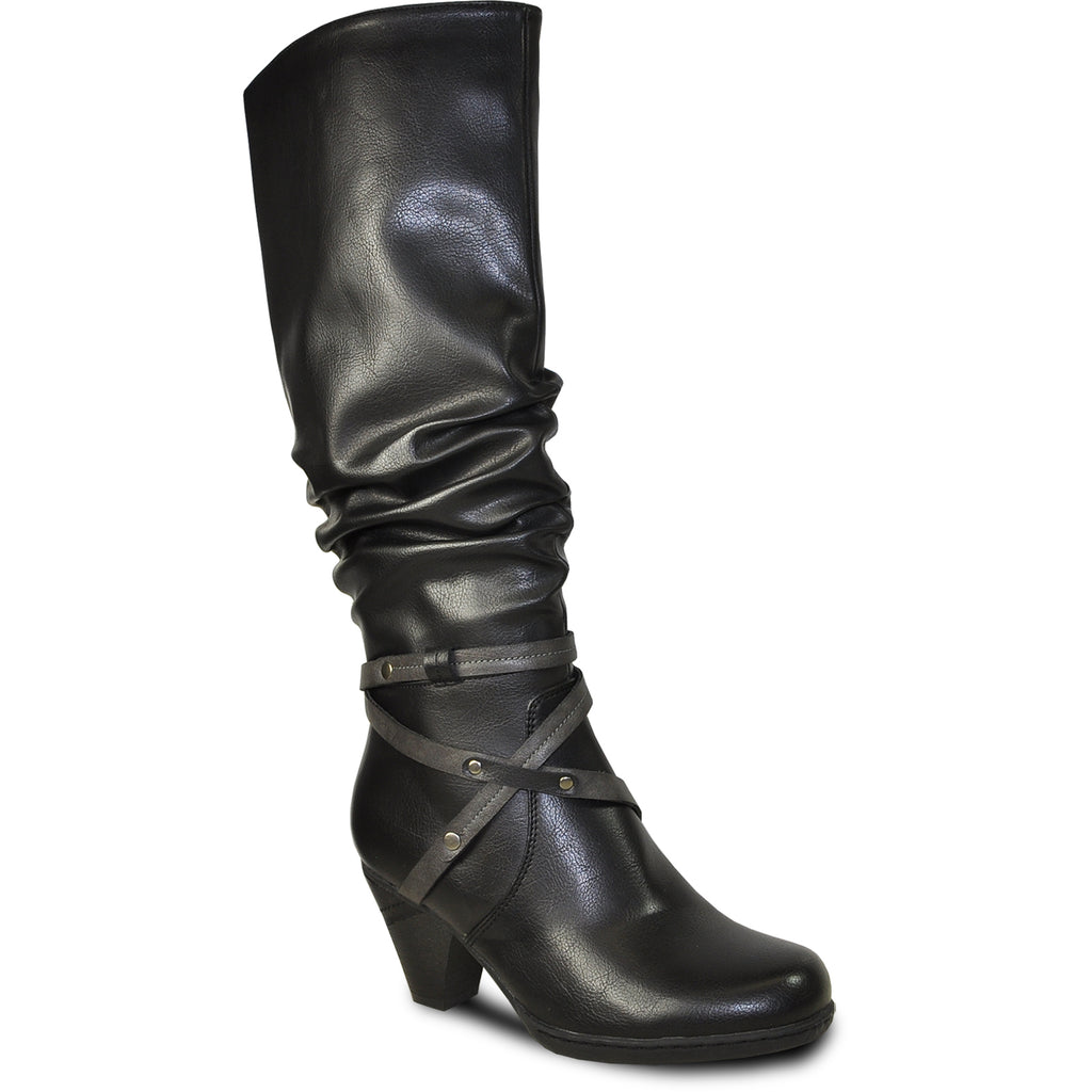 VANGELO Women Boot HF9427 Knee High Dress Boot Black – VANGELO