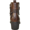 VANGELO Women Boot HF9430 Ankle Dress Boot Brown