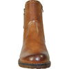 VANGELO Women Water Proof Boot HF9538 Ankle Winter Fur Casual Boot Cognac Brown