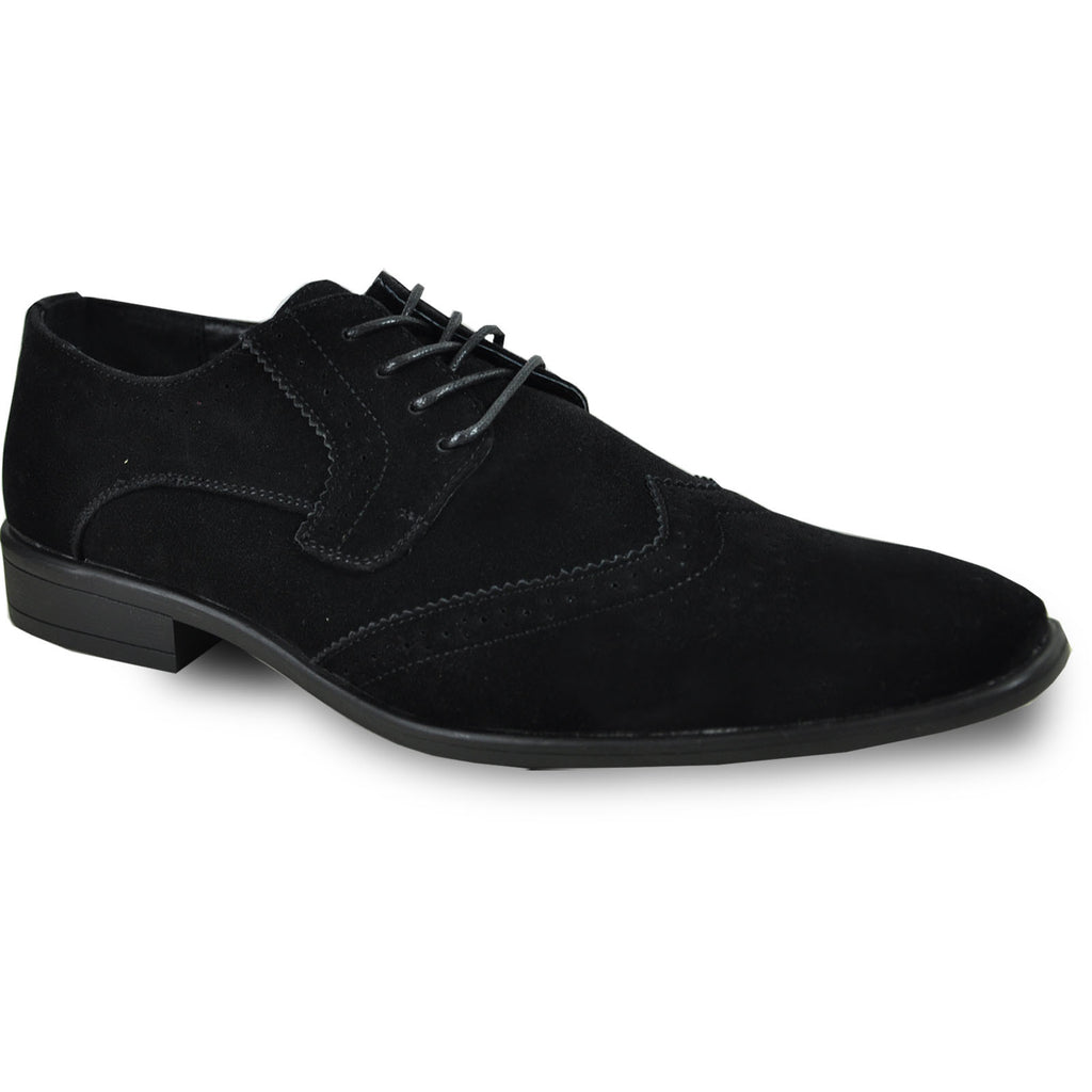 BRAVO Men Dress Shoe KING-3 Wingtip Oxford Shoe Black