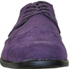BRAVO Men Dress Shoe KING-3 Wingtip Oxford Shoe Purple