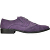 BRAVO Men Dress Shoe KING-3 Wingtip Oxford Shoe Purple