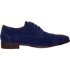 VANGELO Men Dress Shoe KING-4 Oxford Formal Tuxedo for Prom and Wedding Royal Blue - Wide Width Available - Ortholite Insole