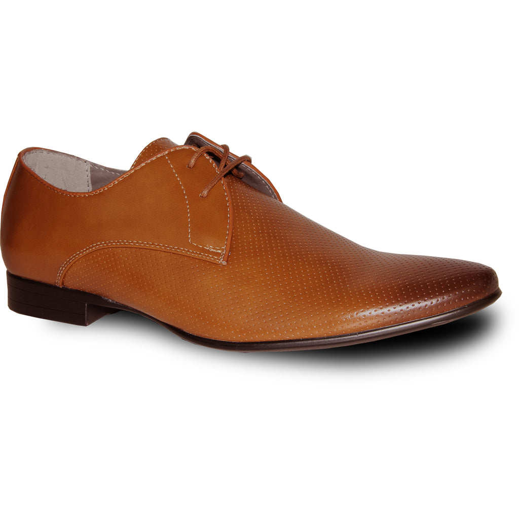 BRAVO Men Dress Shoe KLEIN-1 Oxford Shoe Tan