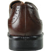 BRAVO Men Dress Shoe MILANO-1 Wingtip Oxford Shoe Brown