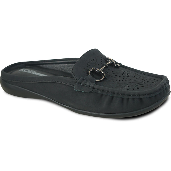 KOZI Women Comfort Casual Shoe ML3251 Mule Flat Sandal Black
