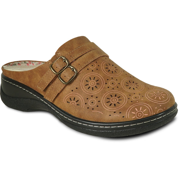 KOZI Women Comfort Casual Shoe OY3100 Wedge Sandal Camel – Replaceable Orthopedic Footbed