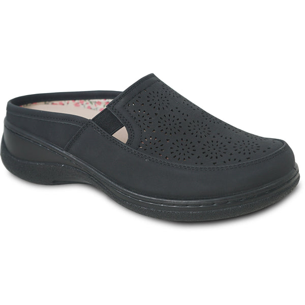 KOZI Women Comfort Casual Shoe OY3101 Wedge Sandal Black – Replaceable Orthopedic Footbed