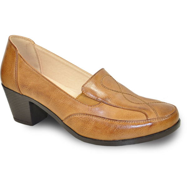 KOZI Women Dress Shoe OY5309 Heel Shoe Brown