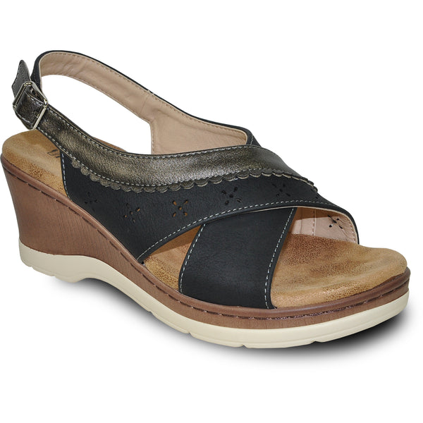 VANGELO Women Sandal PARKER Wedge Sandal Black