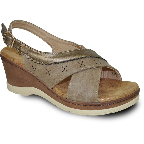 VANGELO Women Sandal PARKER Wedge Sandal Taupe