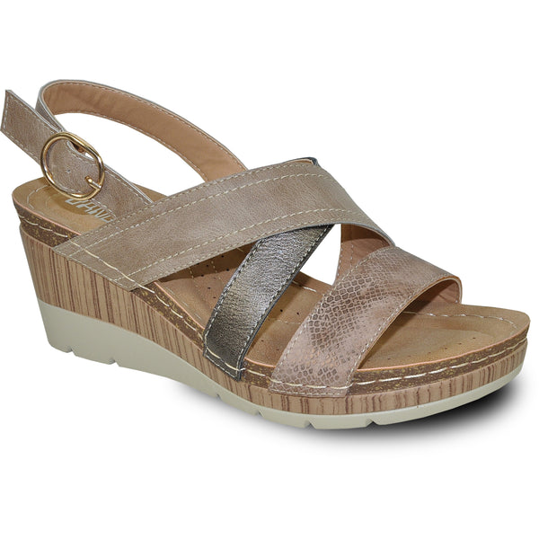 VANGELO Women Sandal REESE Wedge Sandal Taupe