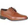 VANGELO Boy TUX-2KID Dress Shoe Formal Tuxedo for Prom & Wedding and School Uniform Cognac Brown Matte
