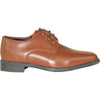 VANGELO Boy TUX-2KID Dress Shoe Formal Tuxedo for Prom & Wedding and School Uniform Cognac Brown Matte